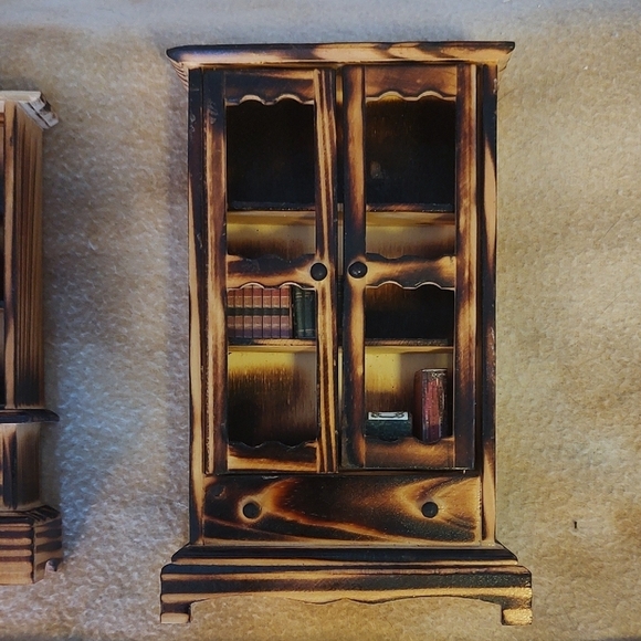 Doll House Wooden Furniture Set Book Shelf Kitchen Hutch - Picture 2 of 8